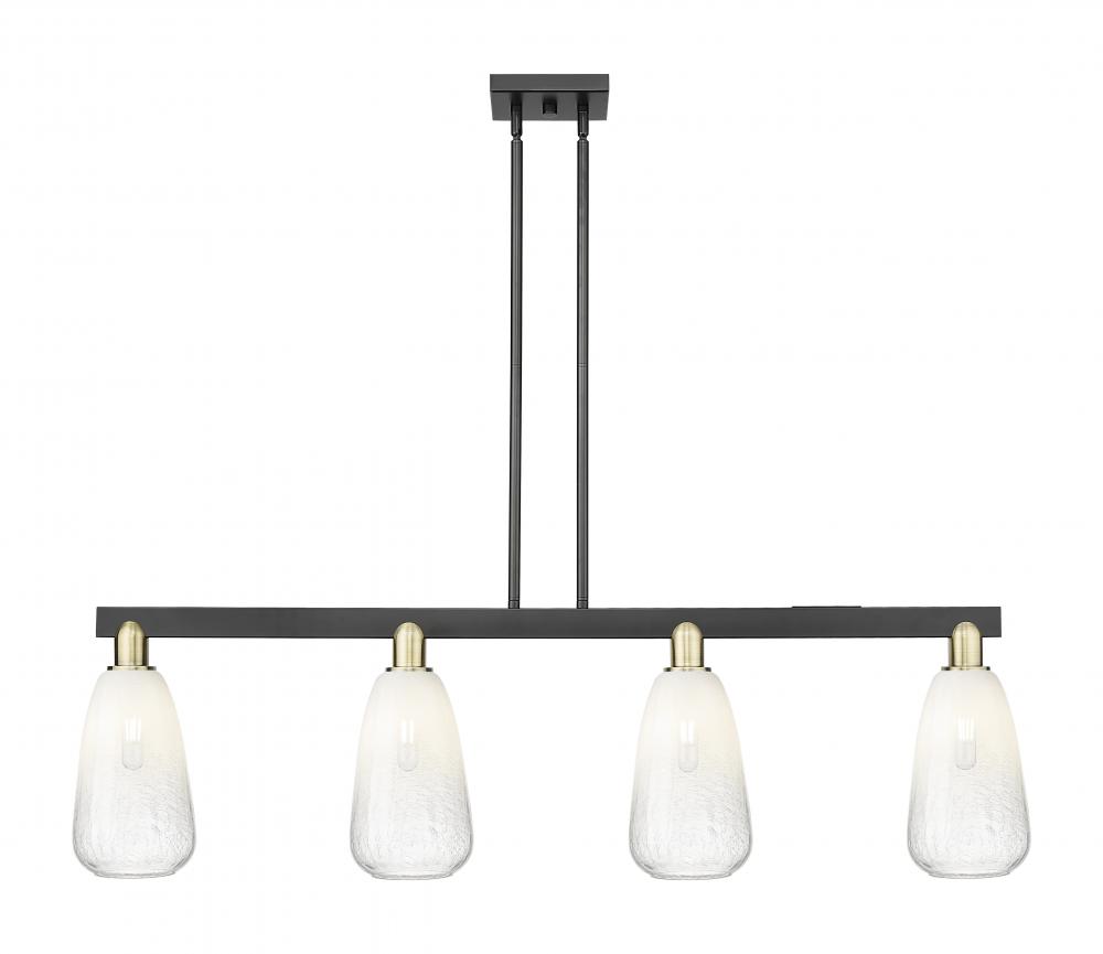 Brookhaven Almond - 4 Light - 48 inch - Black Antique Brass - Stem hung - Island Light