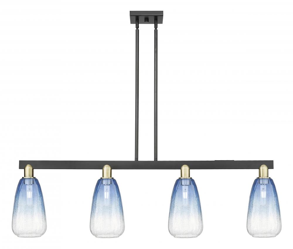 Brookhaven Almond - 4 Light - 48 inch - Black Antique Brass - Stem hung - Island Light