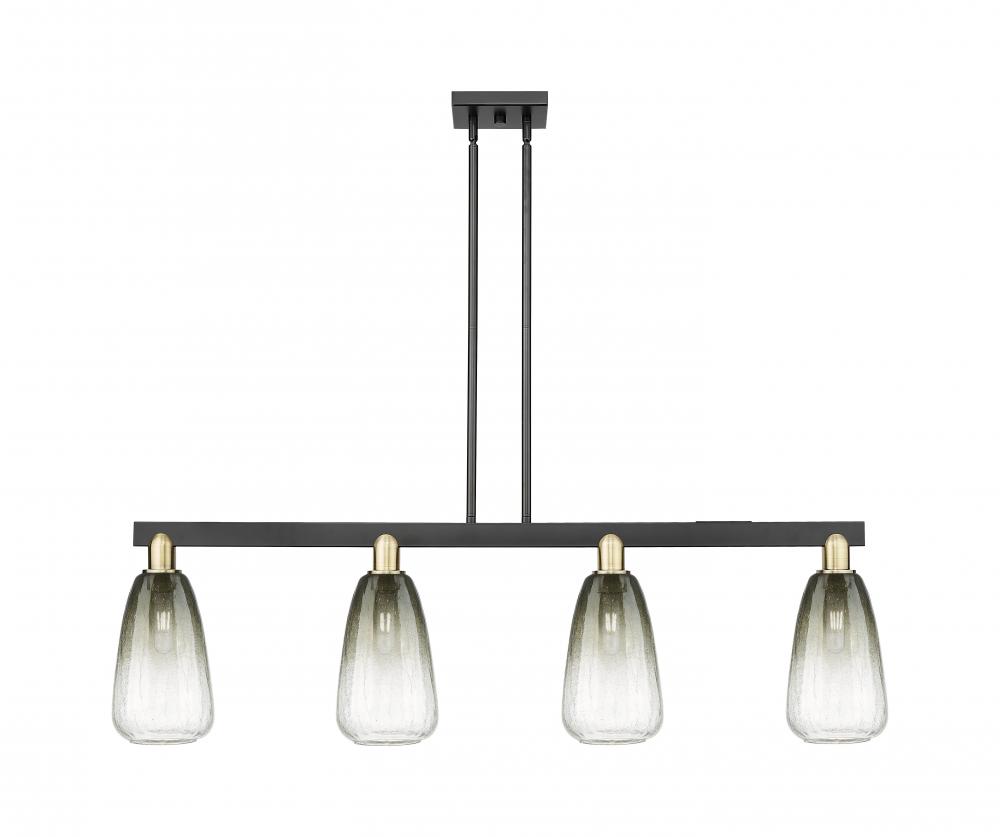 Brookhaven Almond - 4 Light - 48 inch - Black Antique Brass - Stem hung - Island Light