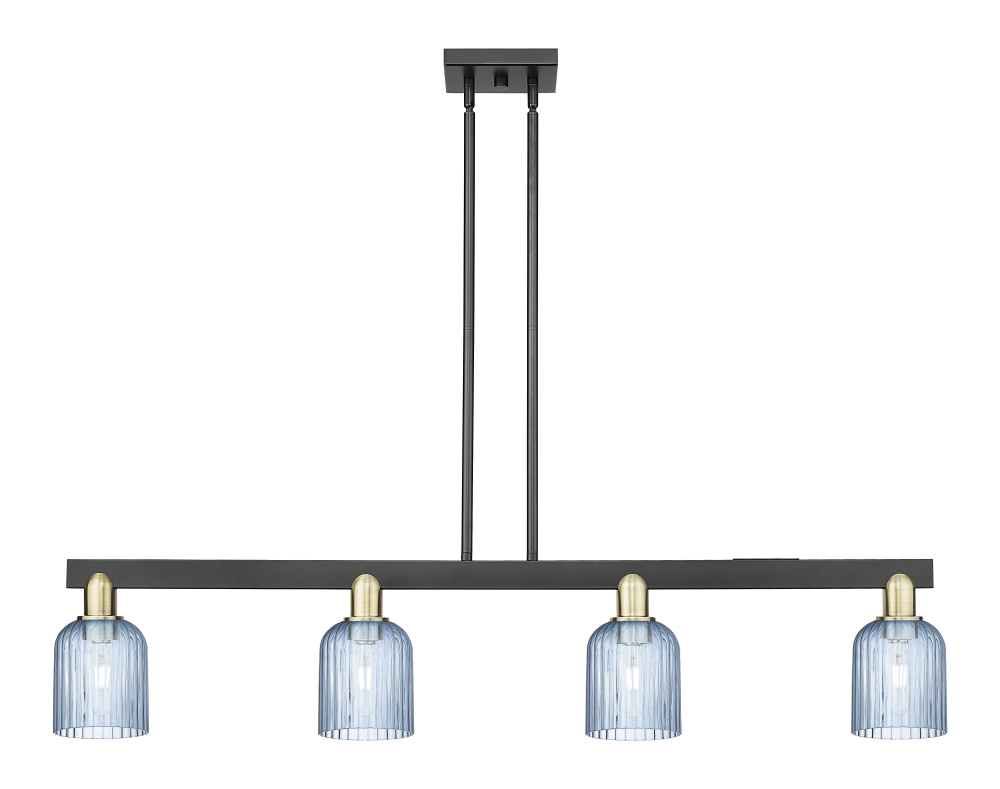 Bridal Veil - 4 Light - 48 inch - Black Antique Brass - Stem hung - Island Light