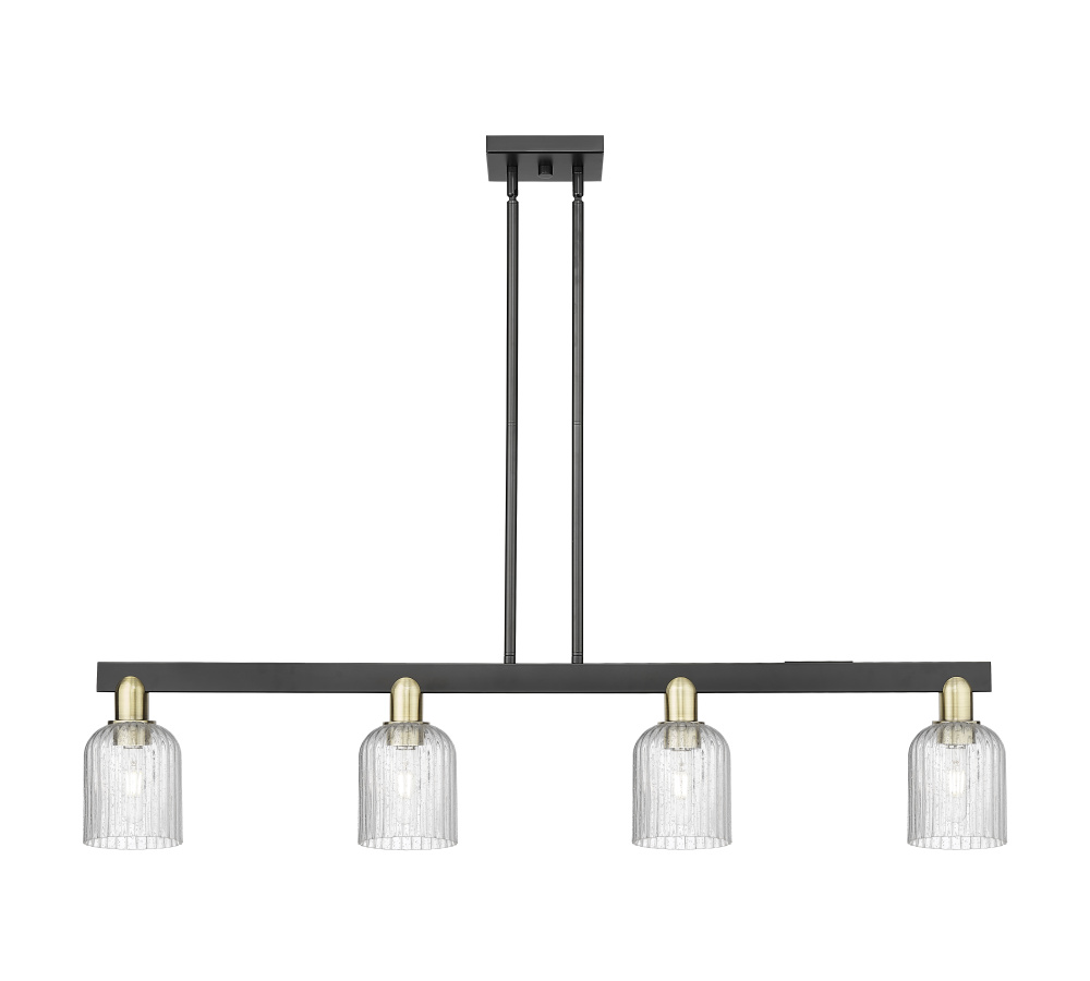 Bridal Veil - 4 Light - 48 inch - Black Antique Brass - Stem hung - Island Light