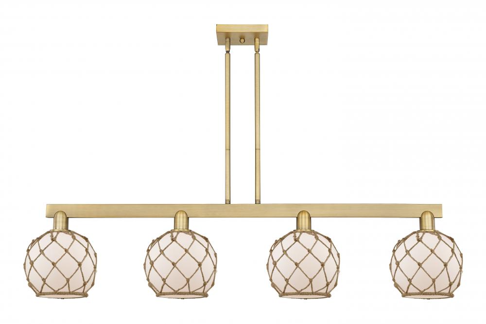Farmhouse Rope - 4 Light - 51 inch - Brushed Brass - Stem hung - Island Light