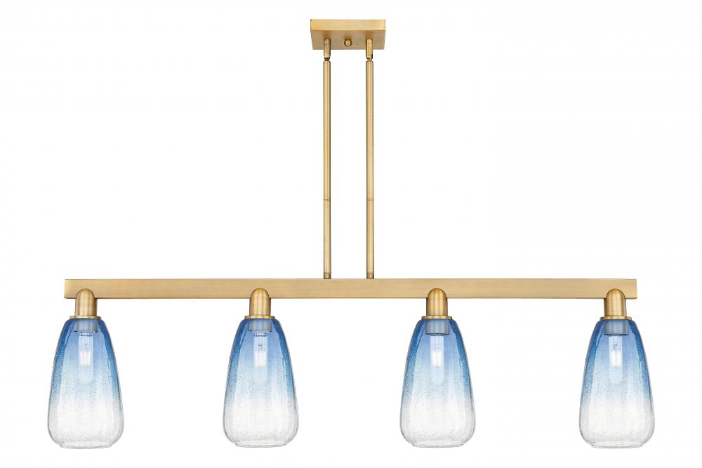 Brookhaven Almond - 4 Light - 48 inch - Brushed Brass - Stem hung - Island Light