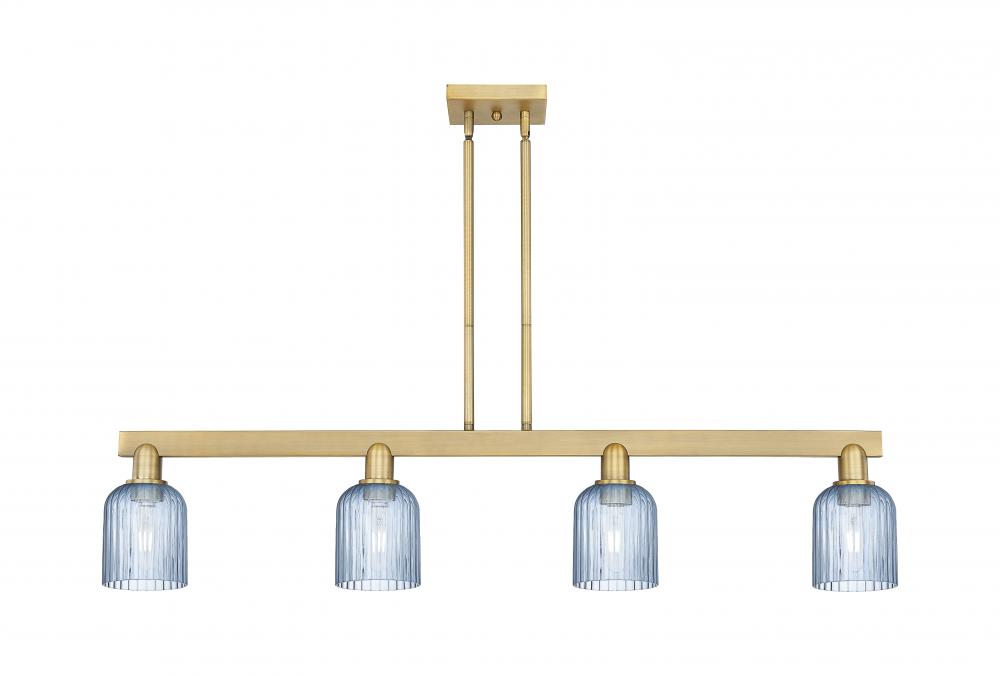 Bridal Veil - 4 Light - 48 inch - Brushed Brass - Stem hung - Island Light