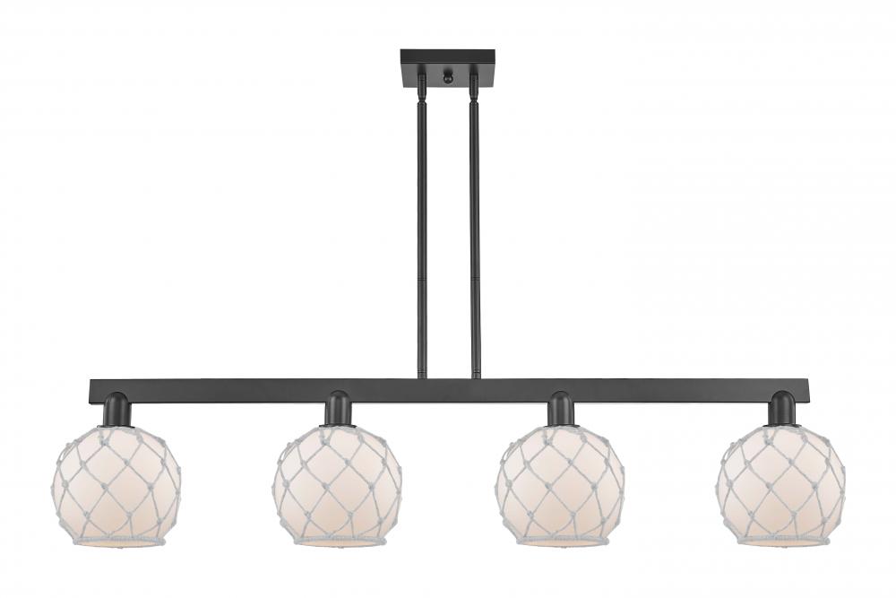 Farmhouse Rope - 4 Light - 51 inch - Matte Black - Stem hung - Island Light