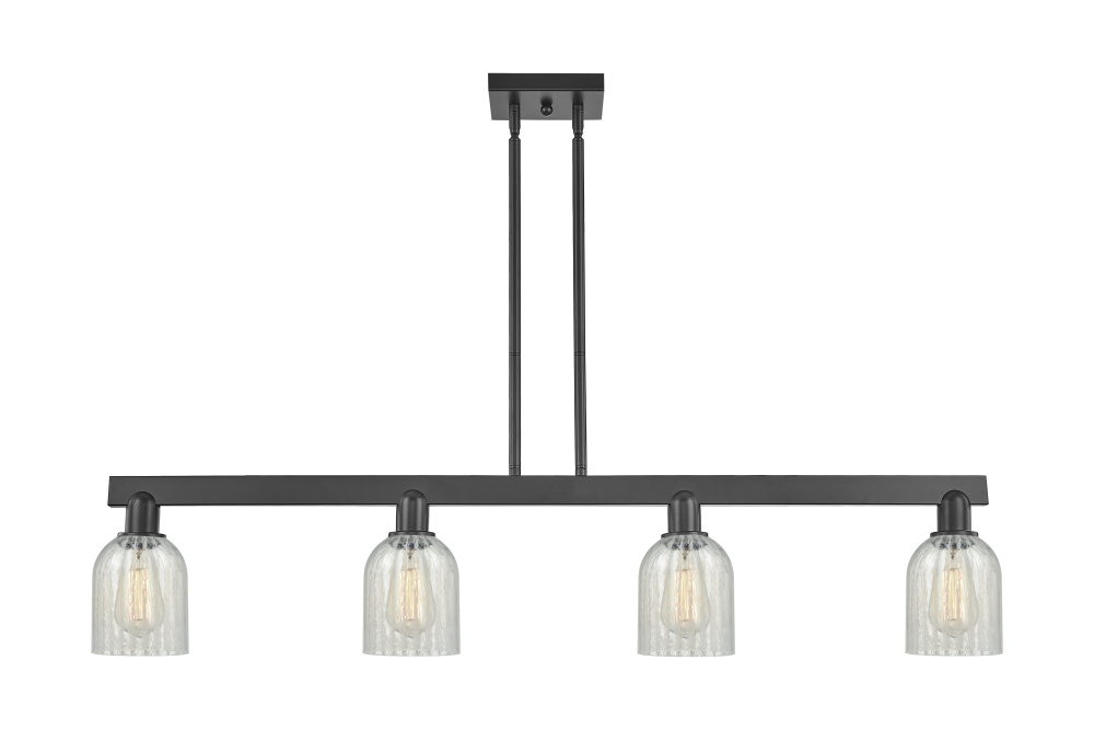 Caledonia - 4 Light - 48 inch - Matte Black - Stem hung - Island Light