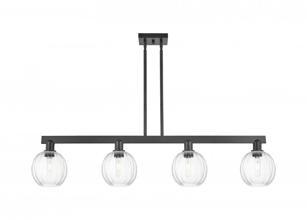 Preston Globe - 4 Light - 48 inch - Matte Black - Stem hung - Island Light