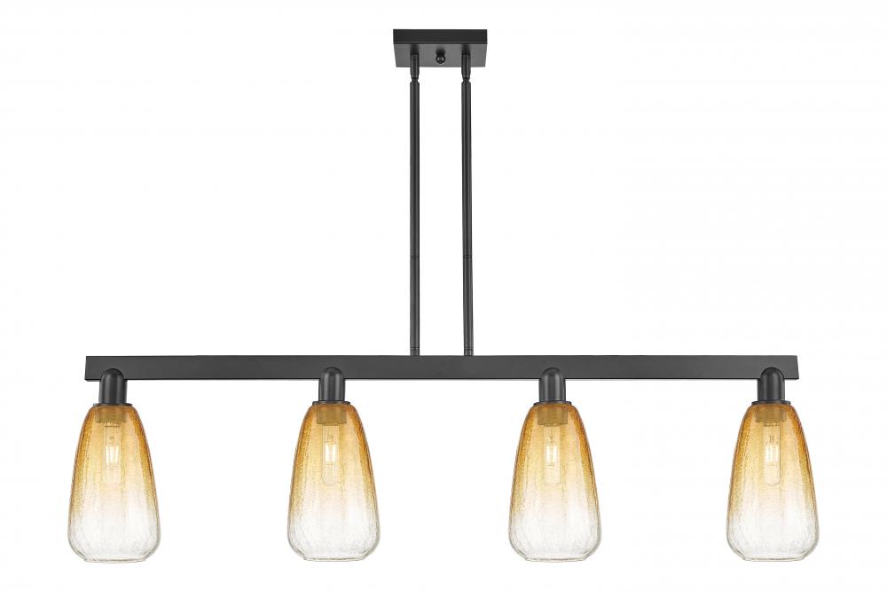 Brookhaven Almond - 4 Light - 48 inch - Matte Black - Stem hung - Island Light