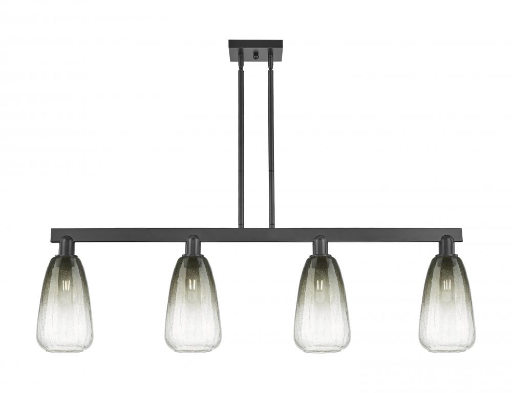 Brookhaven Almond - 4 Light - 48 inch - Matte Black - Stem hung - Island Light