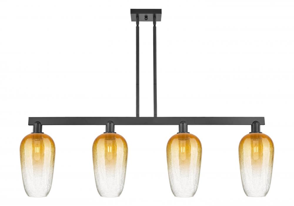 Brookhaven Flute - 4 Light - 48 inch - Matte Black - Stem hung - Island Light