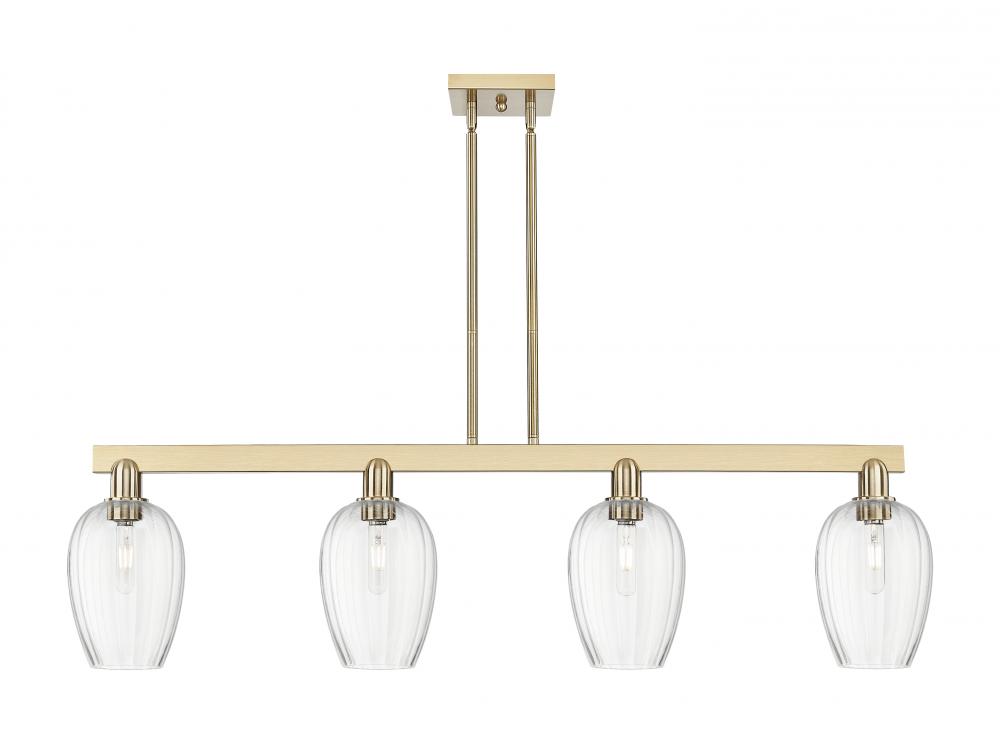 Preston Flute - 4 Light - 48 inch - Champagne Bronze - Stem hung - Island Light