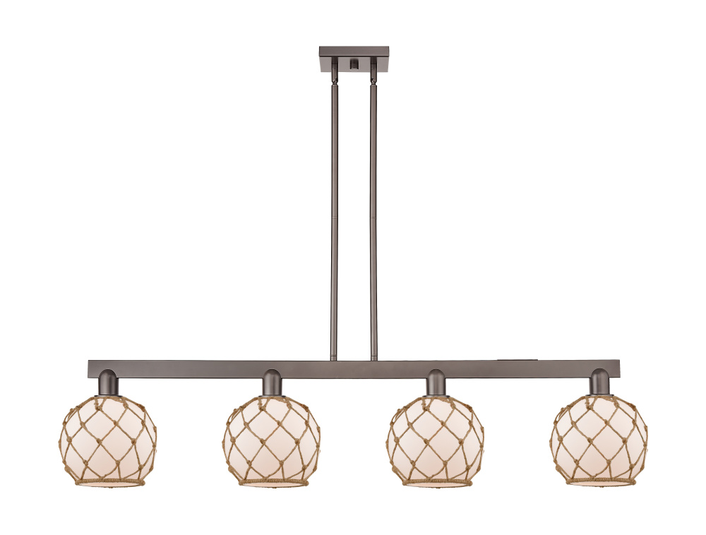 Farmhouse Rope - 4 Light - 51 inch - Oil Rubbed Bronze - Stem hung - Island Light