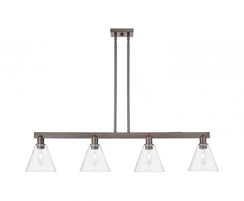 Berkshire Glass - 4 Light - 51 inch - Oil Rubbed Bronze - Stem hung - Island Light