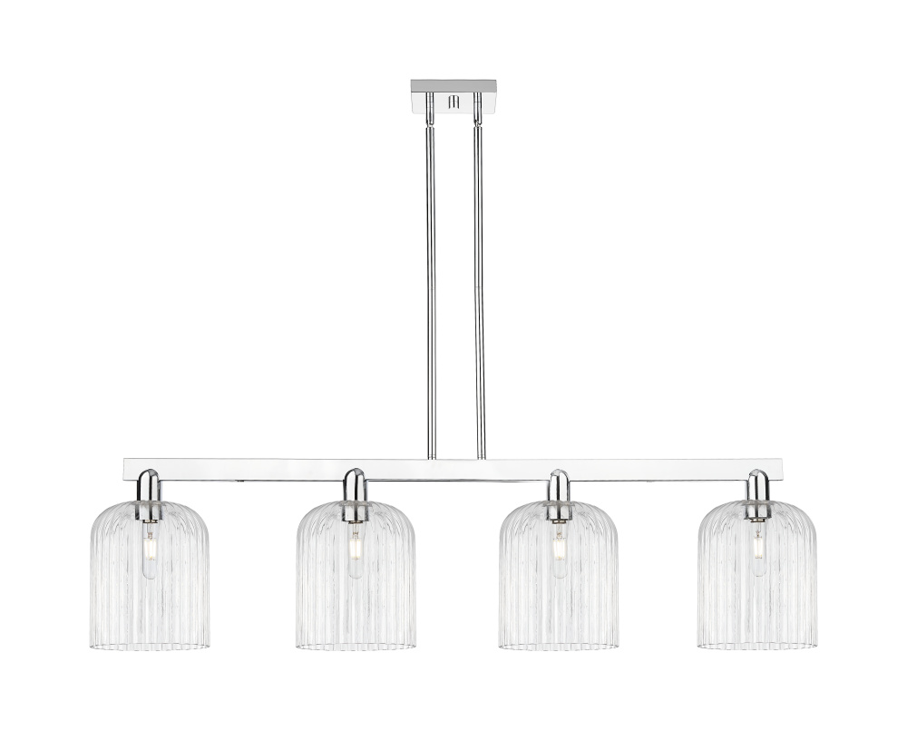 Bridal Veil - 4 Light - 51 inch - Polished Chrome - Stem hung - Island Light