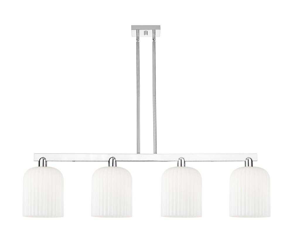 Bridal Veil - 4 Light - 51 inch - Polished Chrome - Stem hung - Island Light