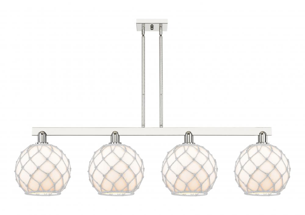 Farmhouse Rope - 4 Light - 53 inch - Polished Nickel - Stem hung - Island Light