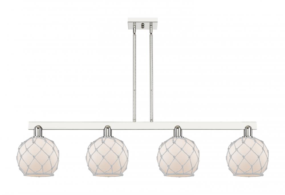 Farmhouse Rope - 4 Light - 51 inch - Polished Nickel - Stem hung - Island Light