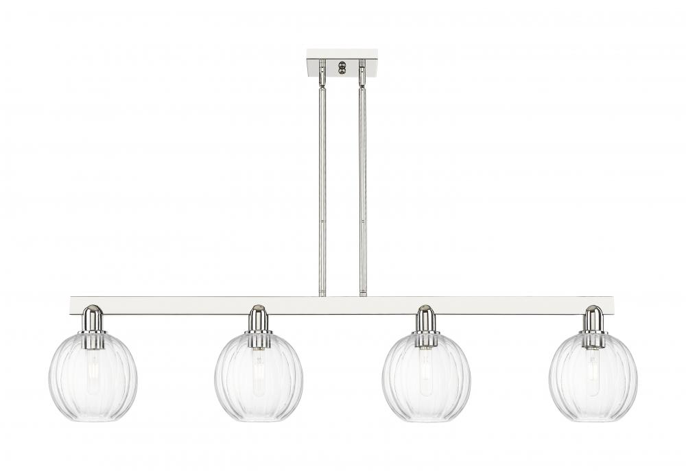 Preston Globe - 4 Light - 48 inch - Polished Nickel - Stem hung - Island Light