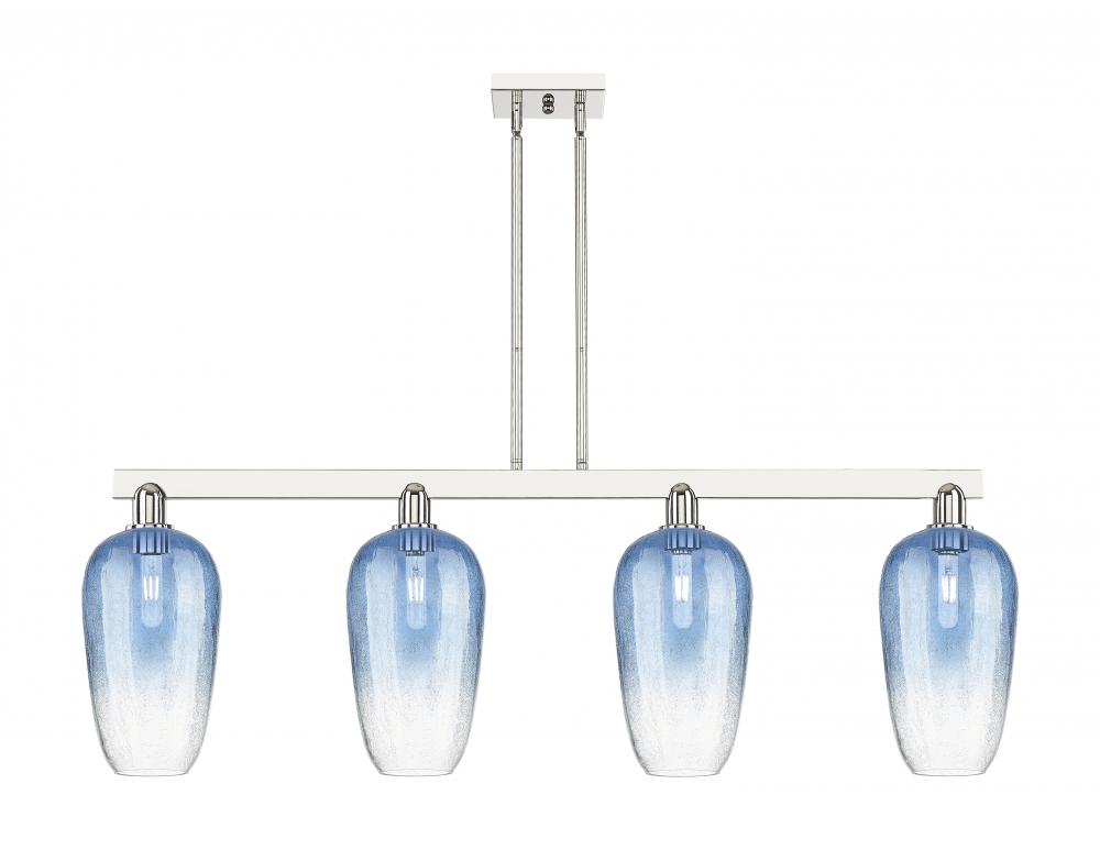 Brookhaven Flute - 4 Light - 48 inch - Polished Nickel - Stem hung - Island Light