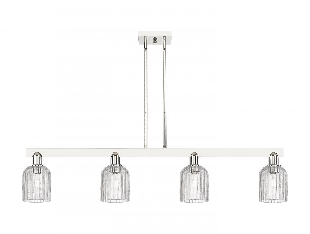 Bridal Veil - 4 Light - 48 inch - Polished Nickel - Stem hung - Island Light