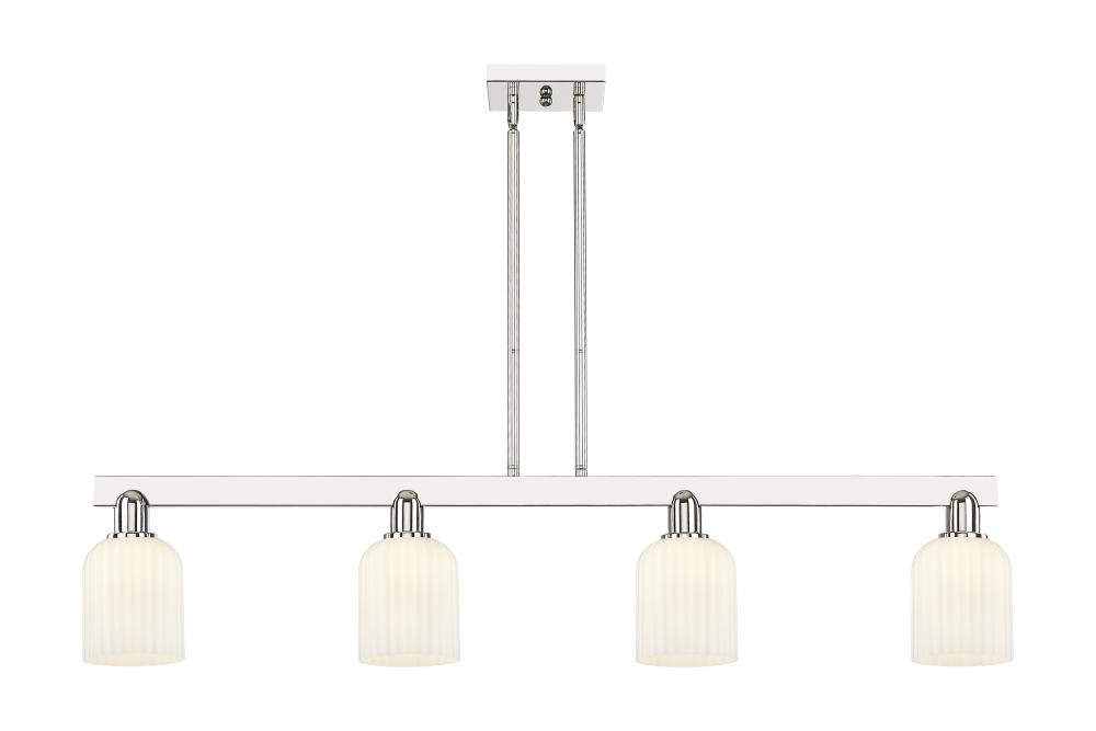 Bridal Veil - 4 Light - 48 inch - Polished Nickel - Stem hung - Island Light