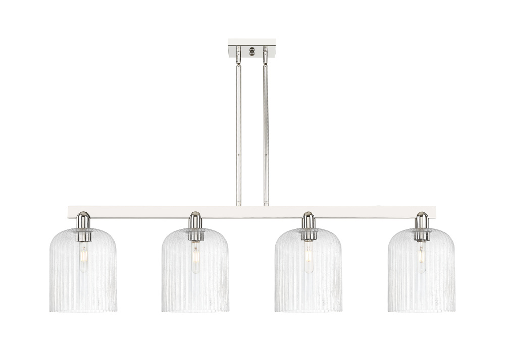 Bridal Veil - 4 Light - 51 inch - Polished Nickel - Stem hung - Island Light