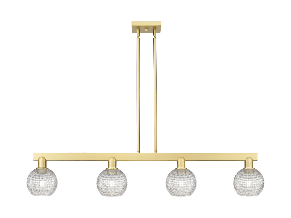 Athens - 4 Light - 49 inch - Satin Gold - Stem hung - Island Light