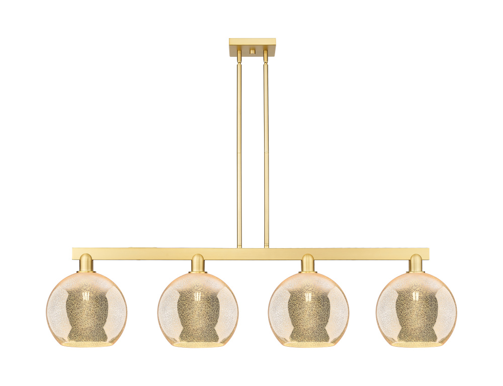 Athens - 4 Light - 53 inch - Satin Gold - Stem hung - Island Light