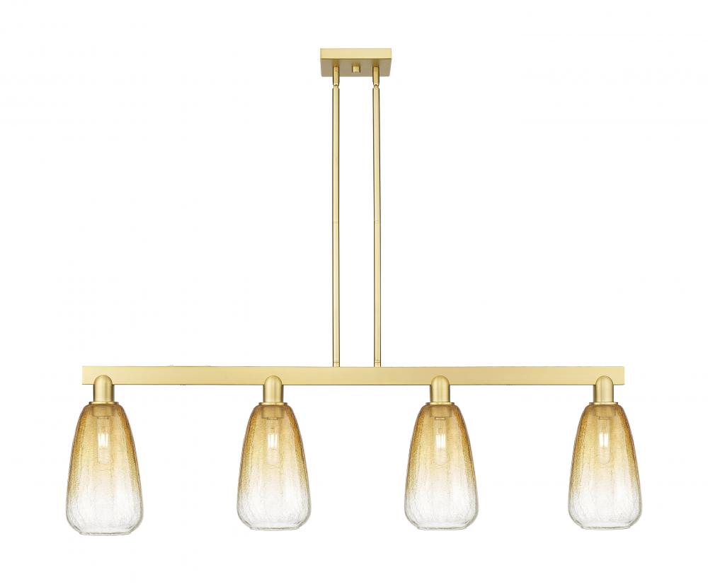 Brookhaven Almond - 4 Light - 48 inch - Satin Gold - Stem hung - Island Light