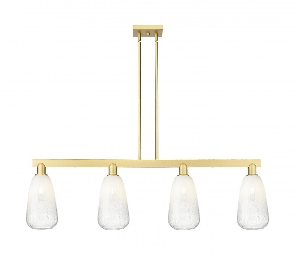 Brookhaven Almond - 4 Light - 48 inch - Satin Gold - Stem hung - Island Light