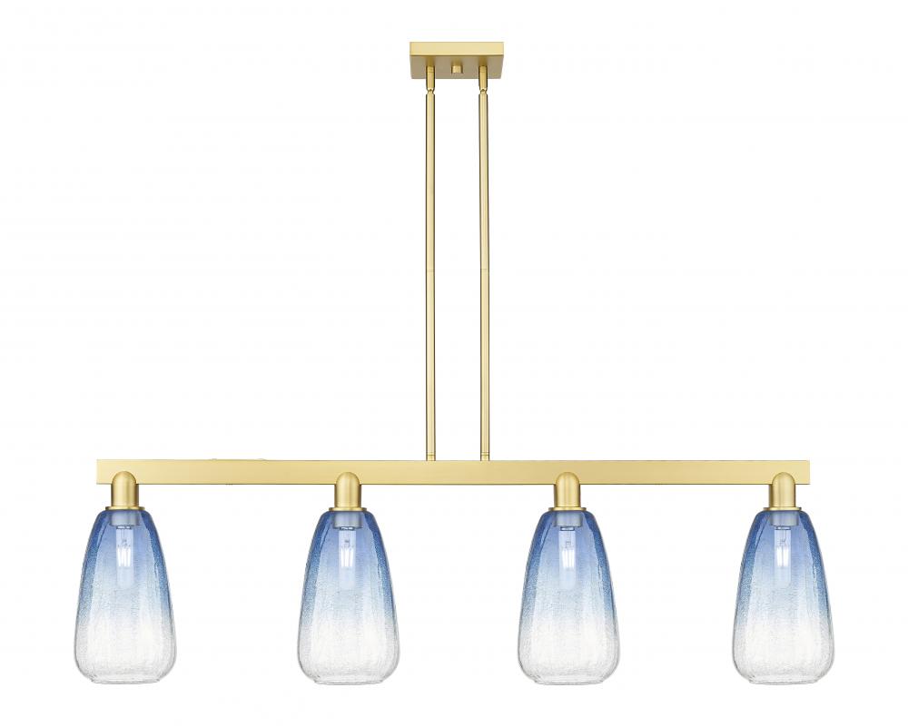 Brookhaven Almond - 4 Light - 48 inch - Satin Gold - Stem hung - Island Light