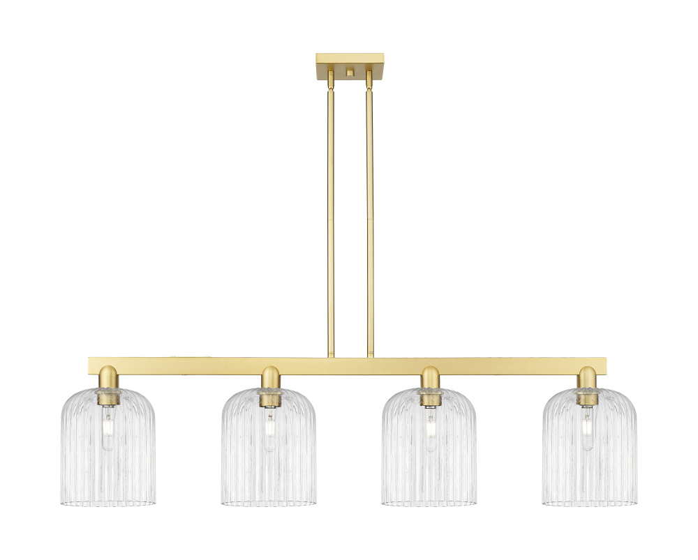 Bridal Veil - 4 Light - 51 inch - Satin Gold - Stem hung - Island Light