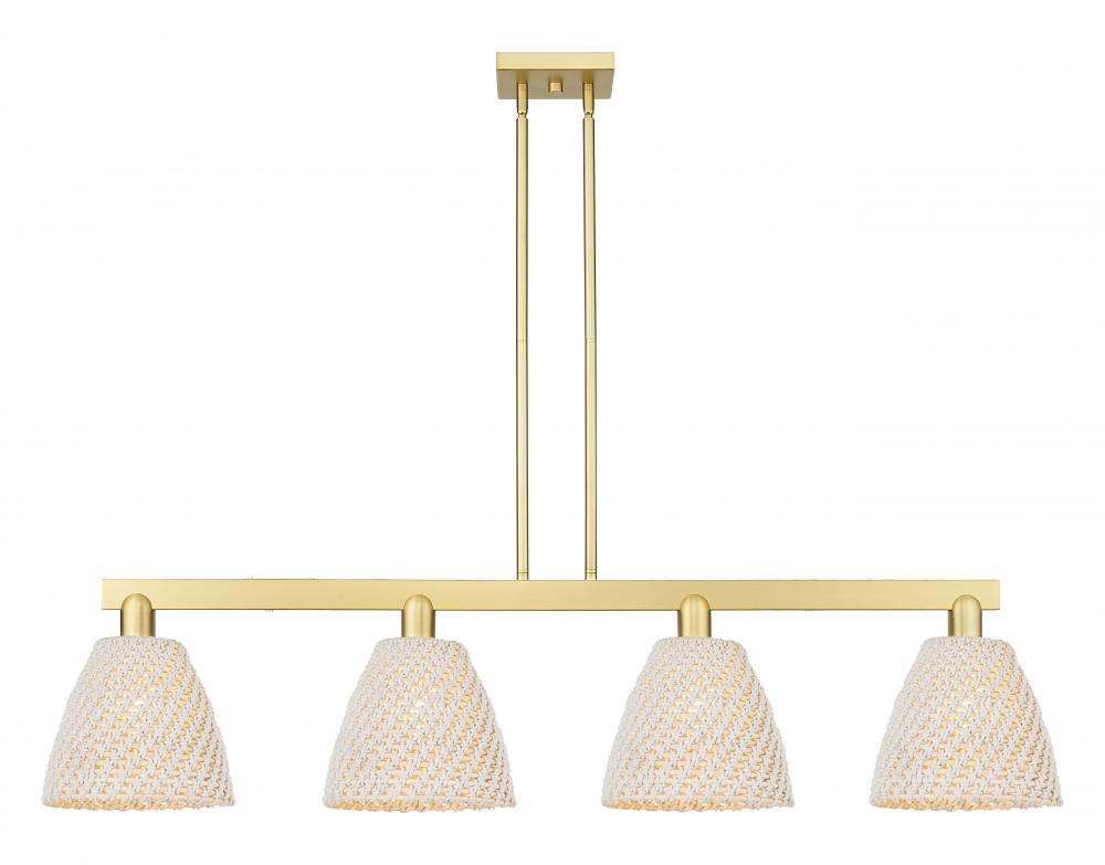 Bristol Natural - 4 Light - 52 inch - Satin Gold - Stem hung - Island Light