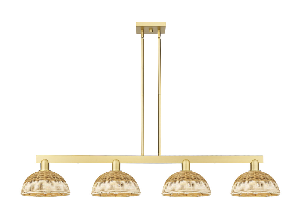 Bristol Natural II - 4 Light - 52 inch - Satin Gold - Stem hung - Island Light
