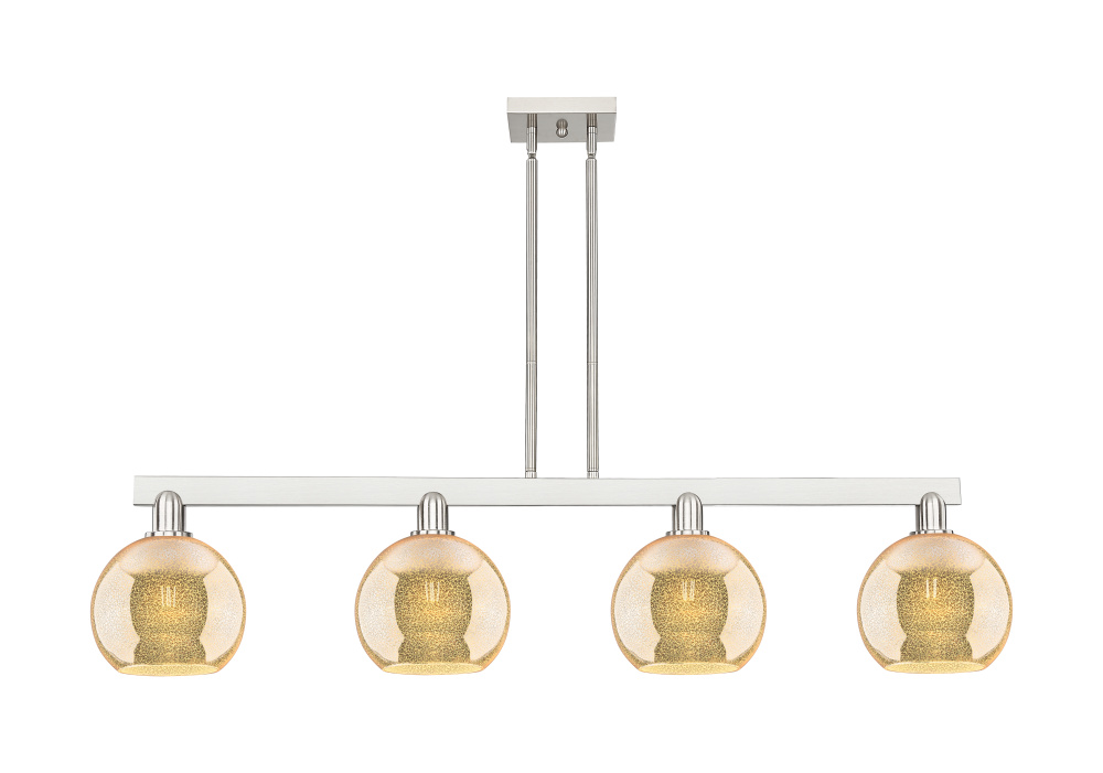 Athens - 4 Light - 51 inch - Brushed Satin Nickel - Stem hung - Island Light