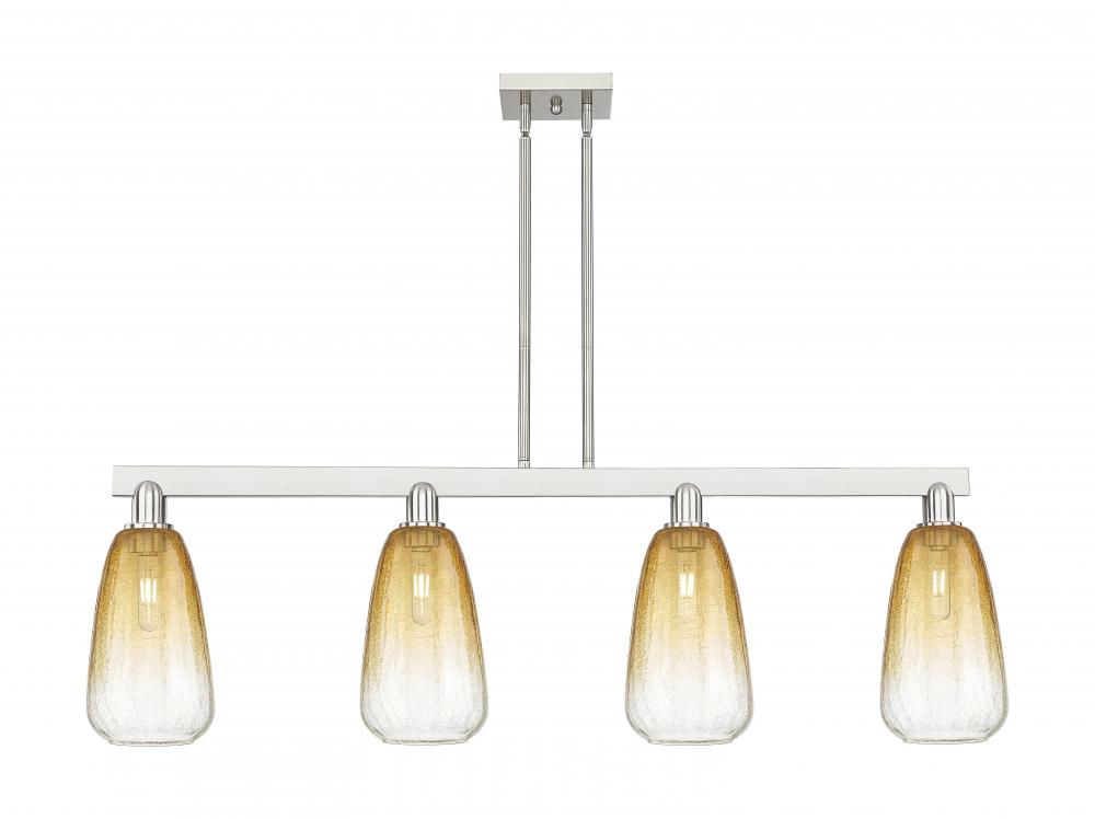 Brookhaven Almond - 4 Light - 48 inch - Brushed Satin Nickel - Stem hung - Island Light