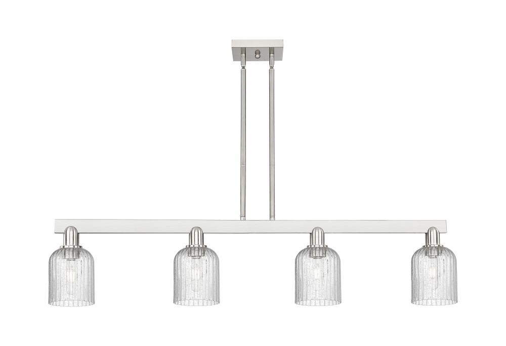 Bridal Veil - 4 Light - 48 inch - Brushed Satin Nickel - Stem hung - Island Light