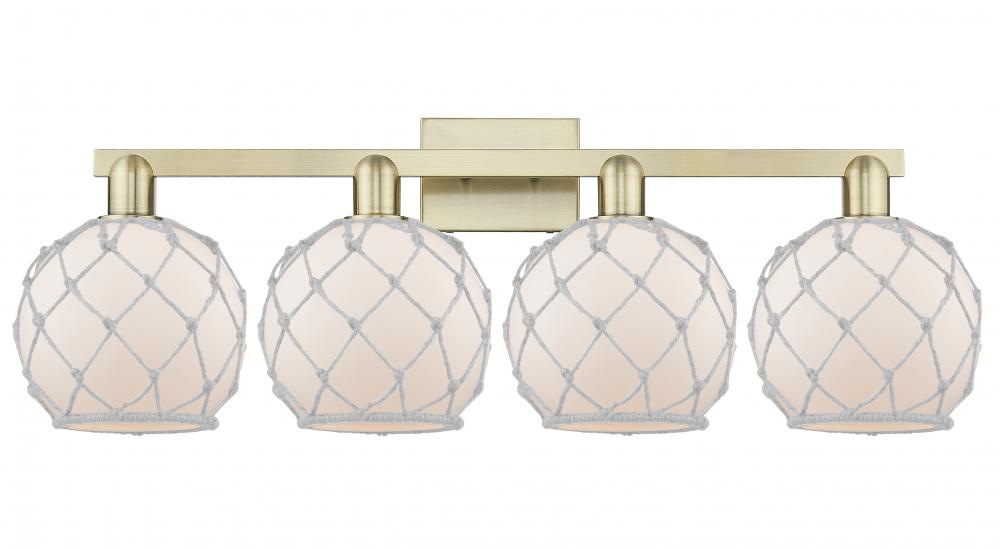 Farmhouse Rope - 4 Light - 35 inch - Antique Brass - Bath Vanity Light