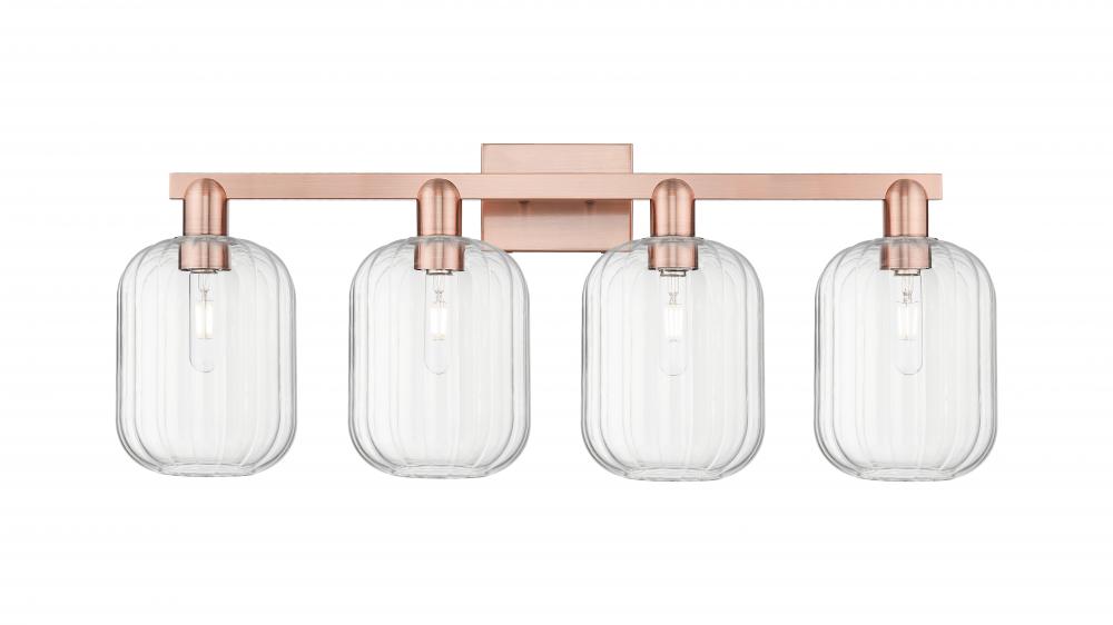 Preston Cylinder - 4 Light - 36 inch - Antique Copper - Bath Vanity Light