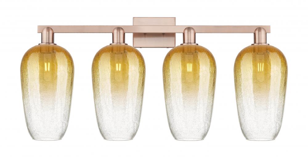 Brookhaven Flute - 4 Light - 36 inch - Antique Copper - Bath Vanity Light