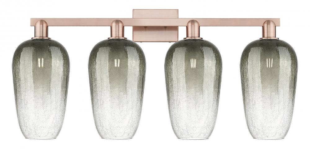 Brookhaven Flute - 4 Light - 36 inch - Antique Copper - Bath Vanity Light
