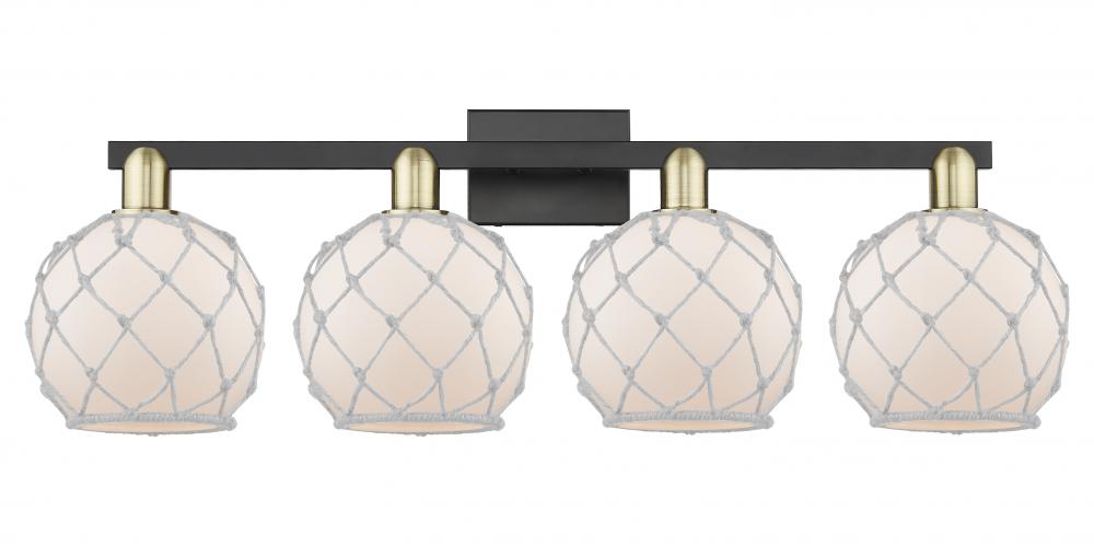 Farmhouse Rope - 4 Light - 35 inch - Black Antique Brass - Bath Vanity Light