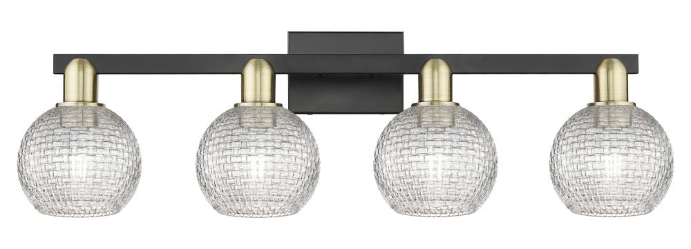 Athens - 4 Light - 33 inch - Black Antique Brass - Bath Vanity Light