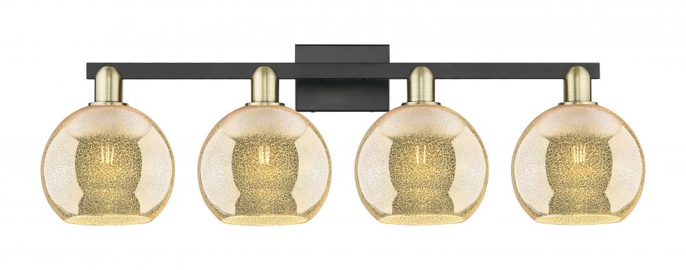 Athens - 4 Light - 35 inch - Black Antique Brass - Bath Vanity Light