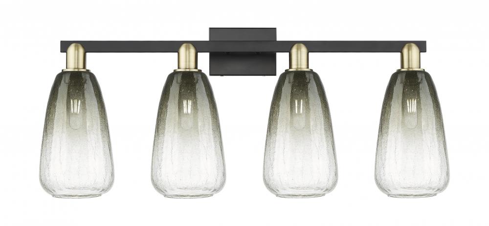 Brookhaven Almond - 4 Light - 36 inch - Black Antique Brass - Bath Vanity Light