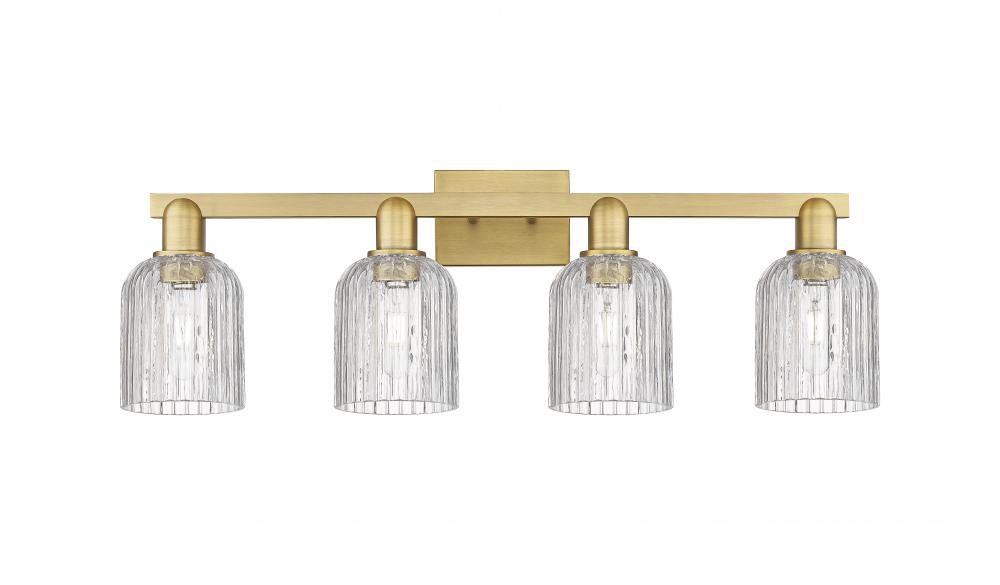 Bridal Veil - 4 Light - 36 inch - Brushed Brass - Bath Vanity Light