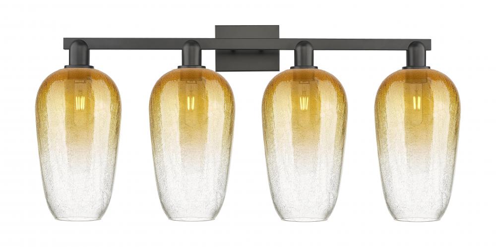 Brookhaven Flute - 4 Light - 36 inch - Matte Black - Bath Vanity Light