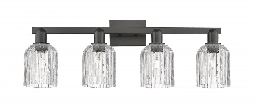 Bridal Veil - 4 Light - 36 inch - Matte Black - Bath Vanity Light