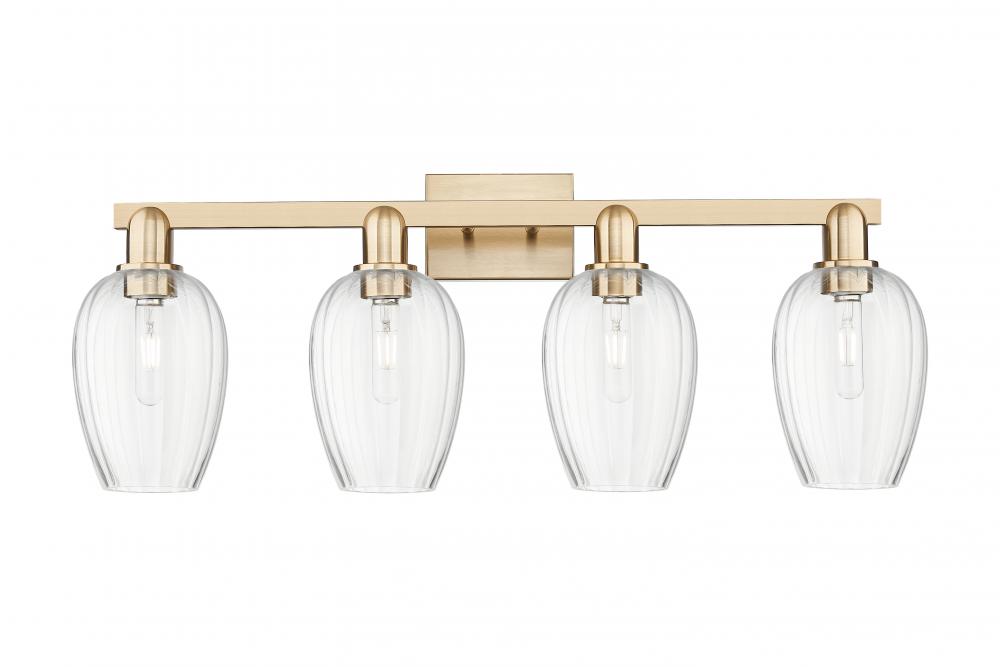 Preston Flute - 4 Light - 36 inch - Champagne Bronze - Bath Vanity Light