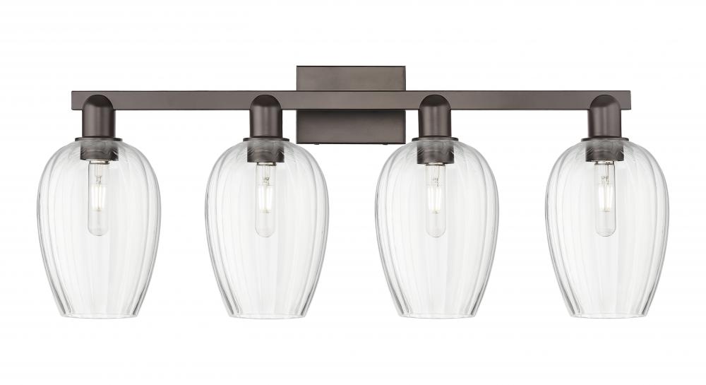 Preston Flute - 4 Light - 36 inch - Oil Rubbed Bronze - Bath Vanity Light